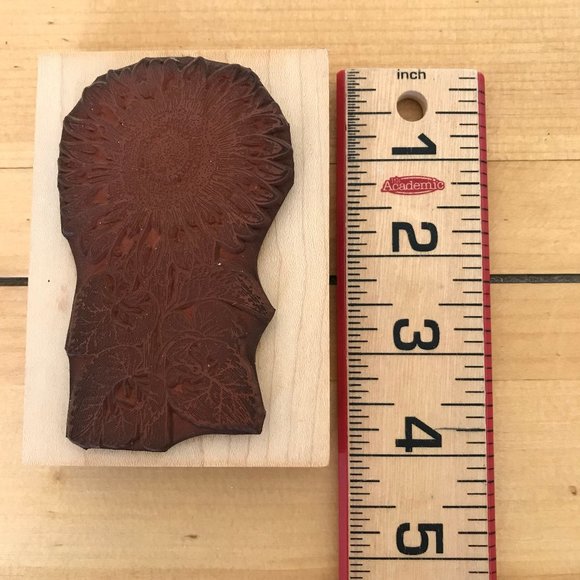 Hero Arts Sunflower Rubber Stamp 4" Large Flower Etching Scrapbooking - Picture 5 of 5